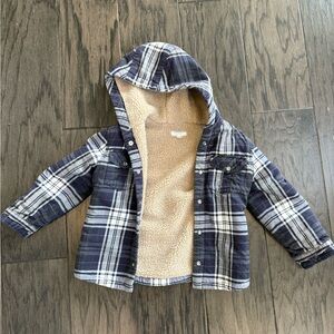 Gucci Blue Plaid Jacket with Sherpa Lining